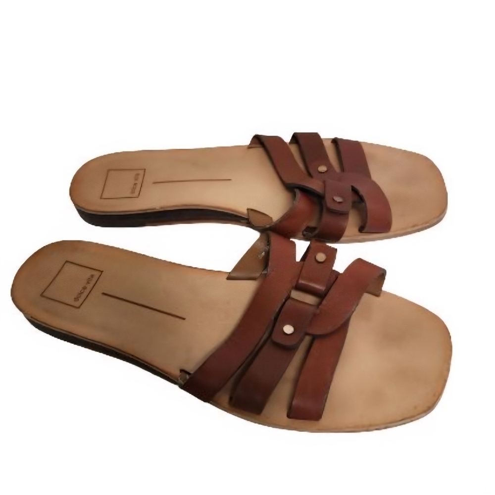Dolce Vita Cait Woven Slip On Leather Sandals Size 10